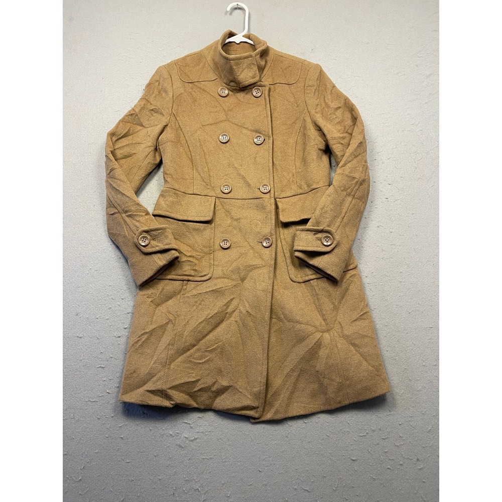 Forever 21 Pea Coat Faux Wool Camel Brown Medium Womens